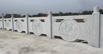延安芝麻白河道栏杆 石材栏杆