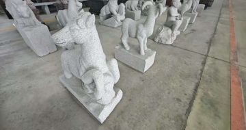 延安芝麻白雕刻 十二生肖 异形雕刻