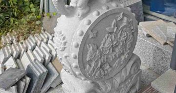 延安芝麻白抱鼓石 庭院抱鼓石