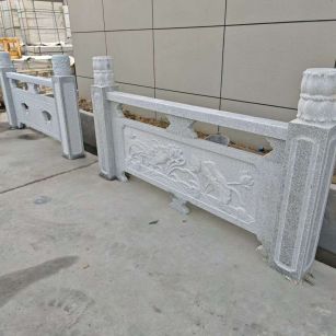 延安芝麻白河道栏杆 石材栏杆