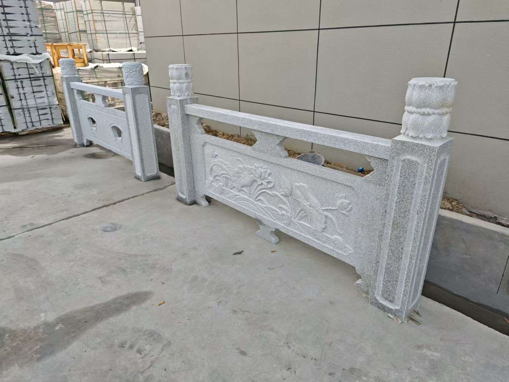 延安芝麻白河道栏杆 石材栏杆